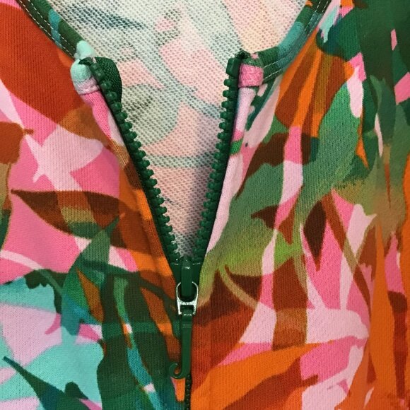 Juicy Couture Tropical Palm Print Sleeveless Zip Front Tank Jumpsuit Size M - Picture 9 of 13